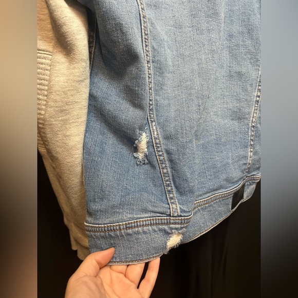 Hollister Epic Flex Denim Hooded Sweatshirt Unisex - Picture 7 of 15